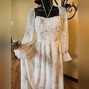 Floral Long Sleeve Dress For Damsels And Fairies